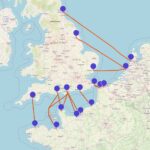 alle overtochten naar Engeland - Engelandvaren kaart